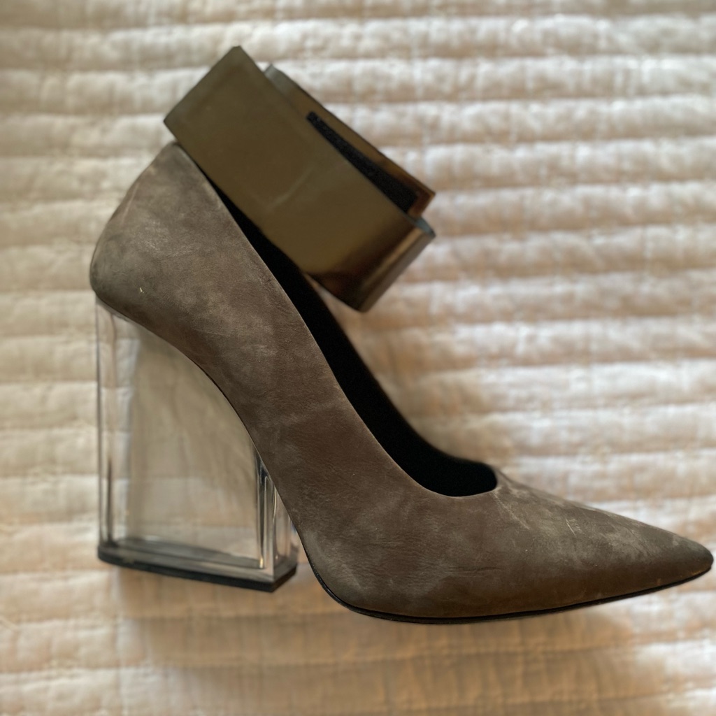 Suede, Leather And Acrylic Heels - Vic Matie Italian Size 38